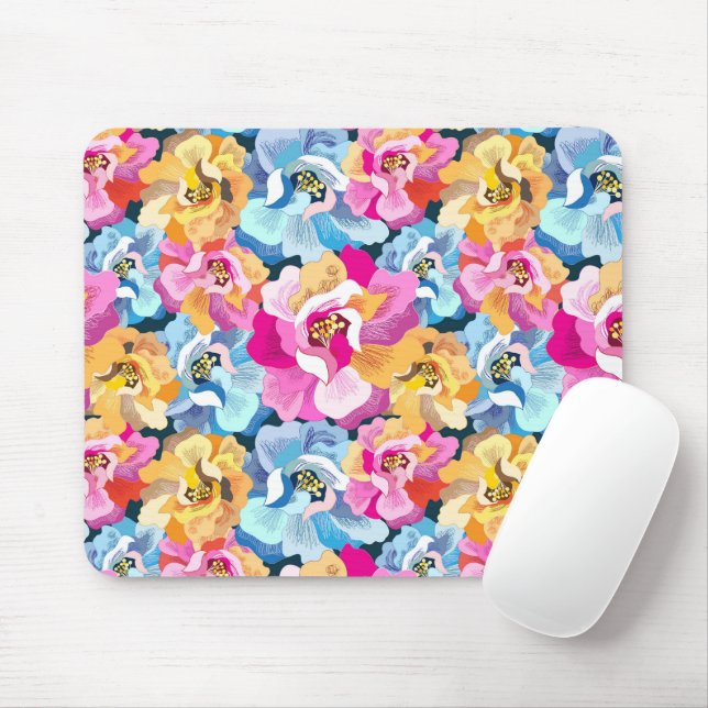 Beautiful Colourful Flowers  Mouse Pad (With Mouse)