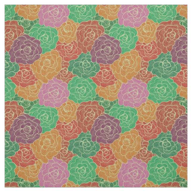 Beautiful Colourful Flowers Seamless Pattern Fabric (Swatch)