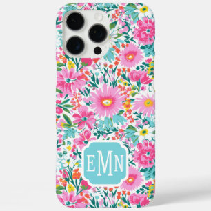 Beautiful Colourful Garden Monogrammed iPhone 16 Pro Max Case