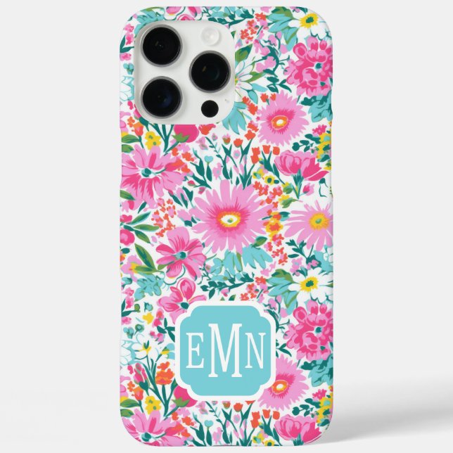 Beautiful Colourful Garden Monogrammed  Case-Mate iPhone Case (Back)