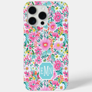 Beautiful Colourful Garden Monogrammed iPhone 15 Pro Max Case