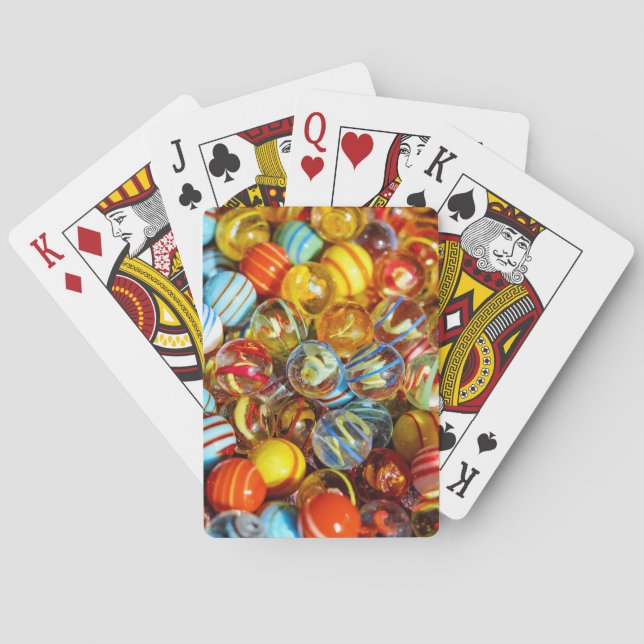 beautiful colourful glass marble balls photograph playing cards (Back)