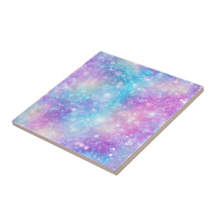 Beautiful Colourful Glittery Background Ceramic Tile