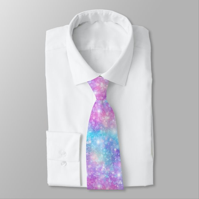 Beautiful Colourful Glittery Background Tie (Tied)