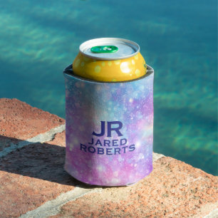Beautiful Colourful Glittery Iridescent Background Can Cooler