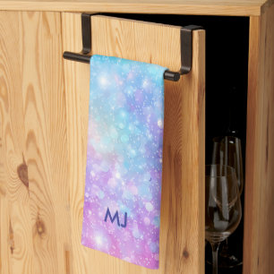 Beautiful Colourful Glittery Iridescent Background Tea Towel