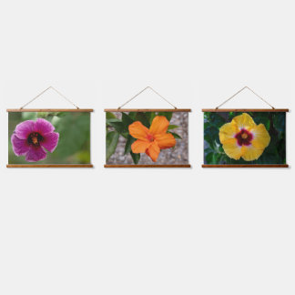 Beautiful Colourful Hibiscus Flowers of Hawaii Hanging Tapestry