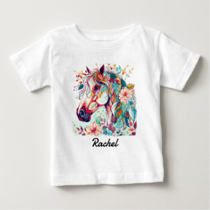 Beautiful Colourful Horse Baby T-Shirt