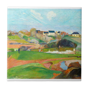 Beautiful colourful landscape ceramic tile