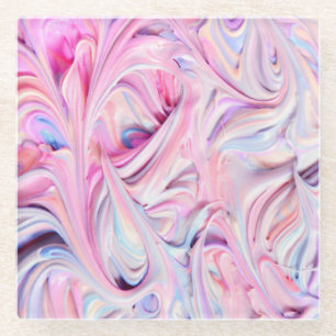 Beautiful & Colourful Liquid Marshmallow Glass Coaster