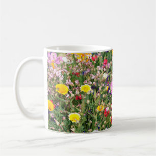 beautiful colourful meadow of wild flowers coffee mug