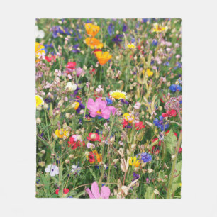 beautiful colourful meadow of wild flowers fleece blanket