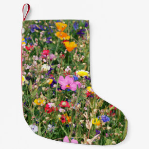 beautiful colourful meadow of wild flowers small christmas stocking