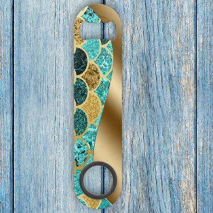 Beautiful Colourful Mermaid Gold Scales Bottle