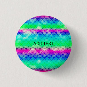 Beautiful colourful mermaid motifs  3 cm round badge