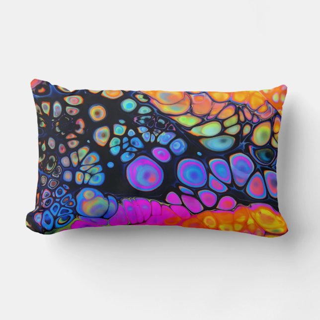 Beautiful & Colourful Molten Liquid Lumbar Cushion (Front)