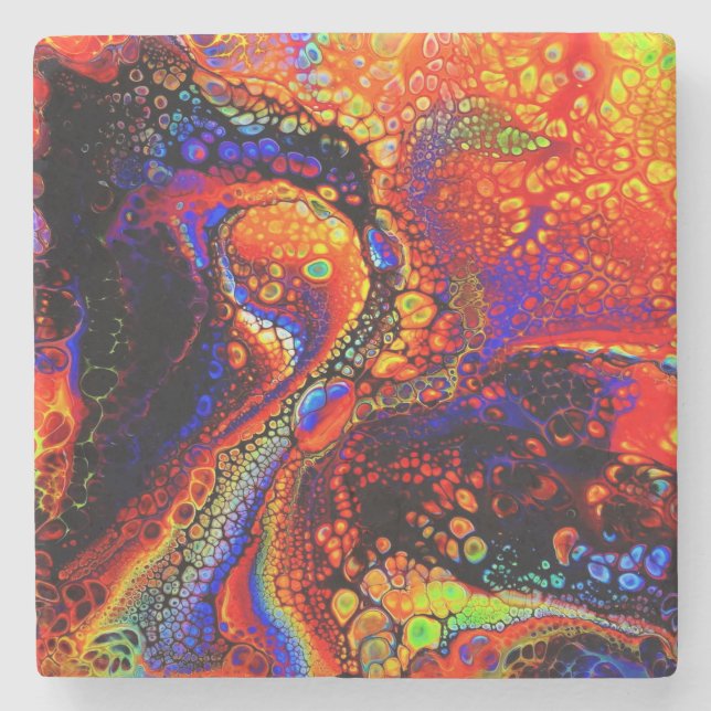 Beautiful & Colourful Molten Liquid Stone Coaster (Front)