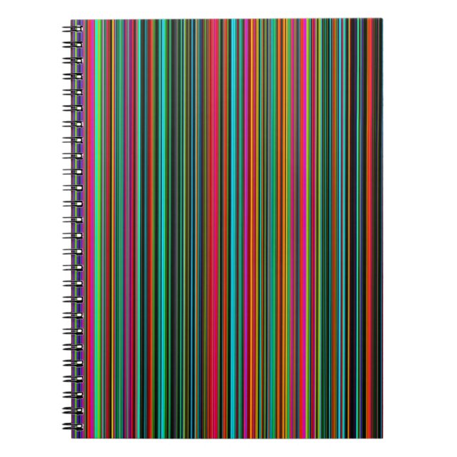 Beautiful Colourful Multicolored Stripe Pattern  Notebook (Front)