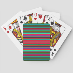 Beautiful Colourful Multicolored Stripe Pattern  Playing Cards