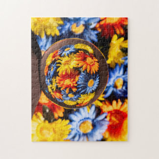 Beautiful Colourful Orb Flower Reflection  Jigsaw Puzzle