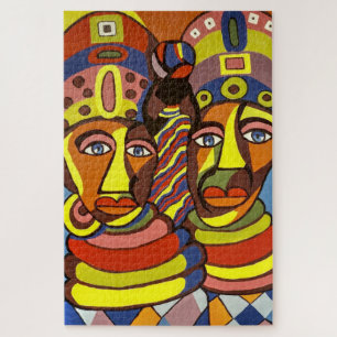 Beautiful colourful painting of 2 African woman, Jigsaw Puzzle