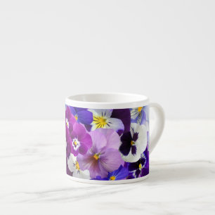 Beautiful Colourful Pansies Flowers Espresso Mug