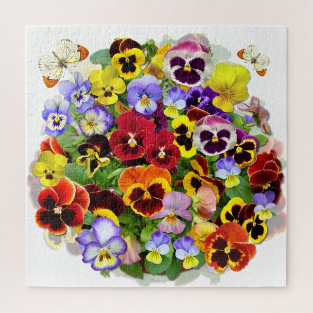 Beautiful Colourful Pansies Jigsaw Puzzle (Vertical)