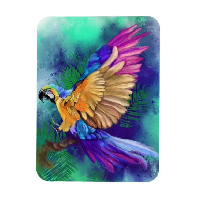 Beautiful Colourful Parrot Magnet (Vertical)