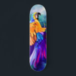 Beautiful Colourful Parrot - Migned Watercolor Art Skateboard<br><div class="desc">Beautiful Colourful Parrot - Migned Watercolor Art Painting Tropical Exotic Bird</div>