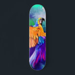 Beautiful Colourful Parrot - Migned Watercolor - Skateboard<br><div class="desc">Beautiful Colourful Parrot - Migned Watercolor Art Painting Tropical Exotic Bird</div>