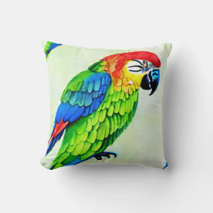 Beautiful Colourful Parrot Pattern Cushion