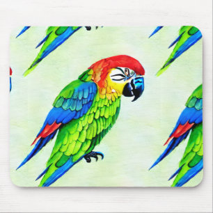 Beautiful Colourful Parrot Pattern Mouse Pad