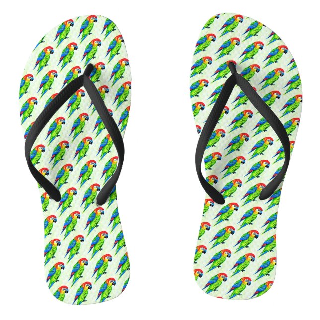 Beautiful Colourful Parrot Pattern  Thongs (Footbed)