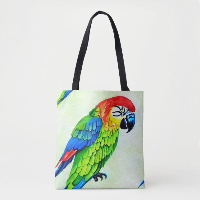 Beautiful Colourful Parrot Pattern  Tote Bag (Front)