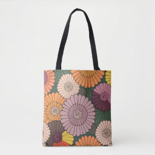beautiful colourful pastel floral art tote bag