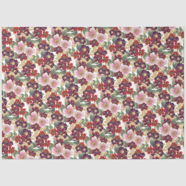 Beautiful Colourful Pattern with Floral Elements  Tissue Paper (Front)