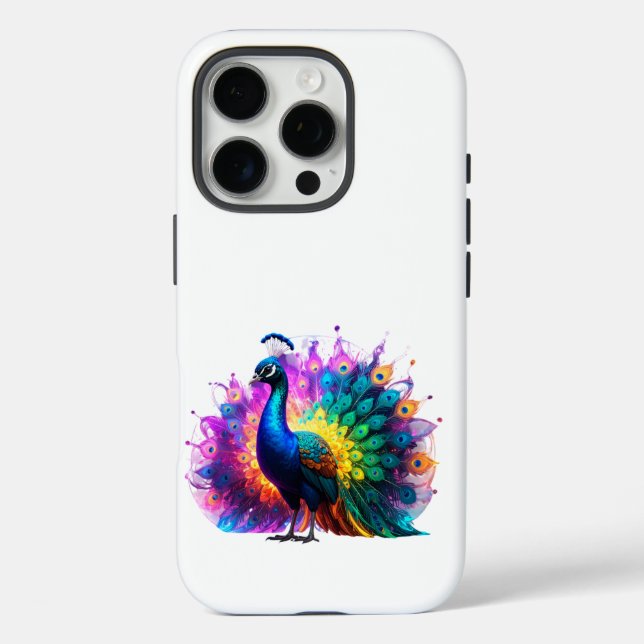 Beautiful Colourful Peacock Art  Case-Mate iPhone Case (Back)