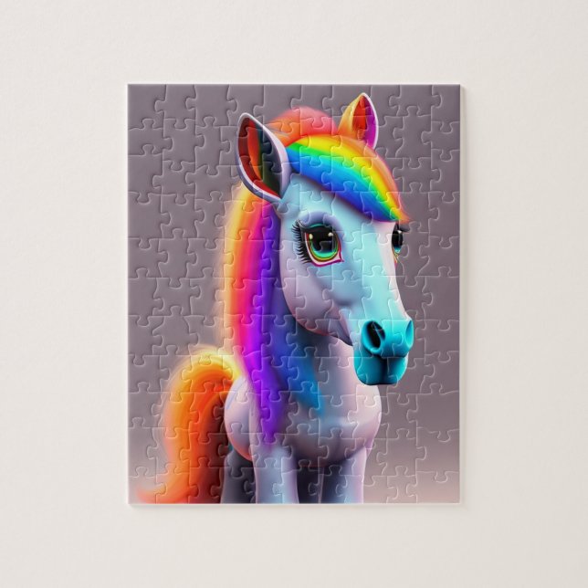 Beautiful Colourful Pony With Rainbow Colours, Pon Jigsaw Puzzle (Vertical)
