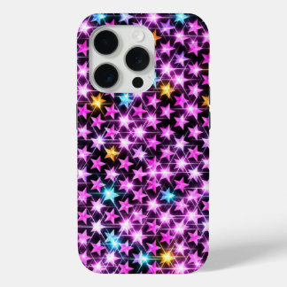 beautiful colourful purple shiny stars iPhone 15 pro case