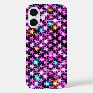 beautiful colourful purple shiny stars iPhone 16 case