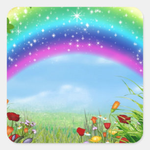 Beautiful,colourful rainbow designed products square sticker