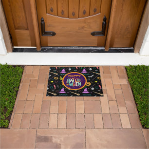 Beautiful Colourful Scary Halloween Patterns Doormat