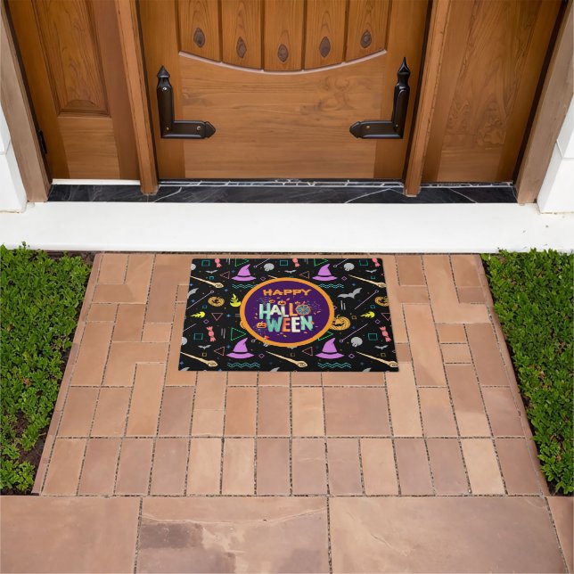 Beautiful Colourful Scary Halloween Patterns Doormat (Outdoor)
