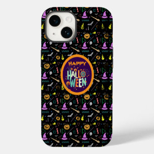 Beautiful Colourful Scary Halloween Patterns iPhone 14 Case