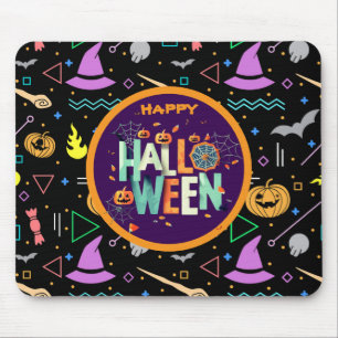 Beautiful Colourful Scary Halloween Patterns Mouse Pad