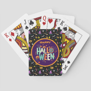 Beautiful Colourful Scary Halloween Patterns Playing Cards