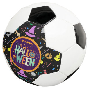 Beautiful Colourful Scary Halloween Patterns Soccer Ball
