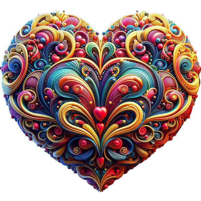 Beautiful Colourful Scroll Heart Valentine Holiday Card (Creator Uploaded)