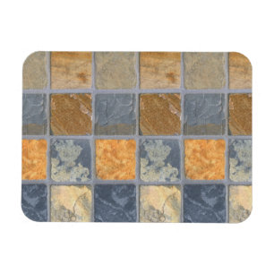 Beautiful, Colourful, Square, Stone Tiles in Rows Magnet