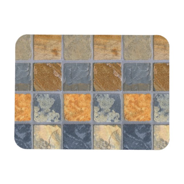 Beautiful, Colourful, Square, Stone Tiles in Rows Magnet (Horizontal)
